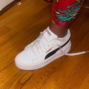 Puma Classic White Sneakers with Black Accent